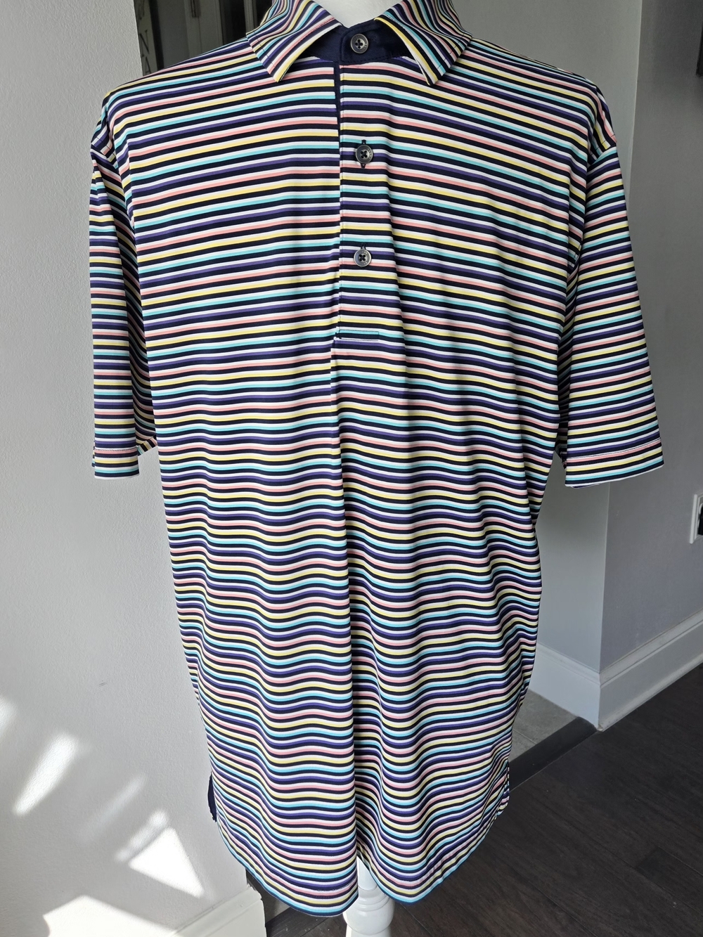 Bobby Jones X-H2O Performance Golf Polo Shirt Men's M Multicolor Striped